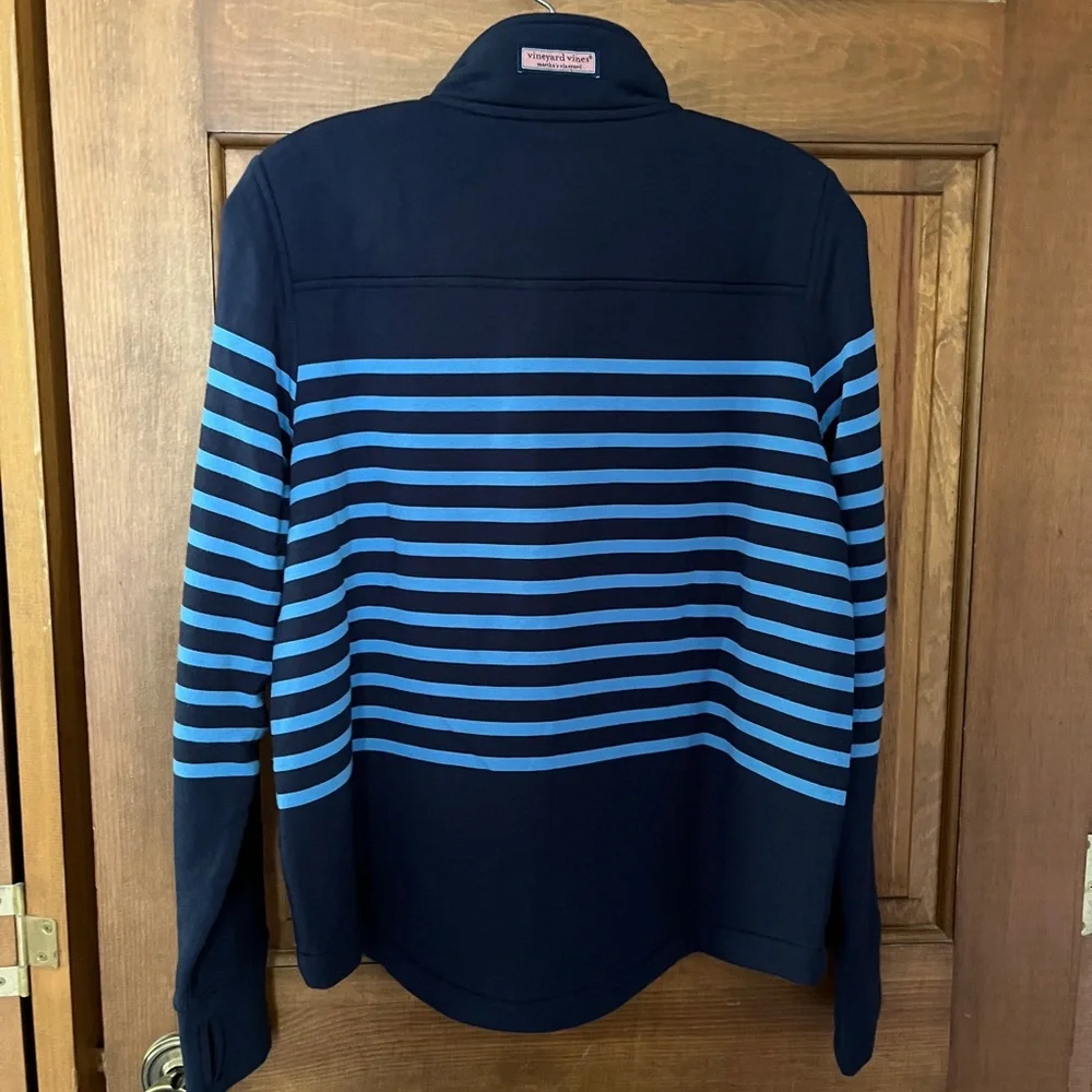 Vineyard Vines Navy Shirt with White and Pink Logo - Picture 4 of 5